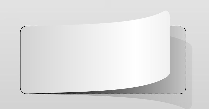 A diagram showing a label with frozen edge; the dotted lines indicate the edges where the label has successfully separated from its backing sheet, while the solid line indicates the frozen edge where the label has failed to separate.