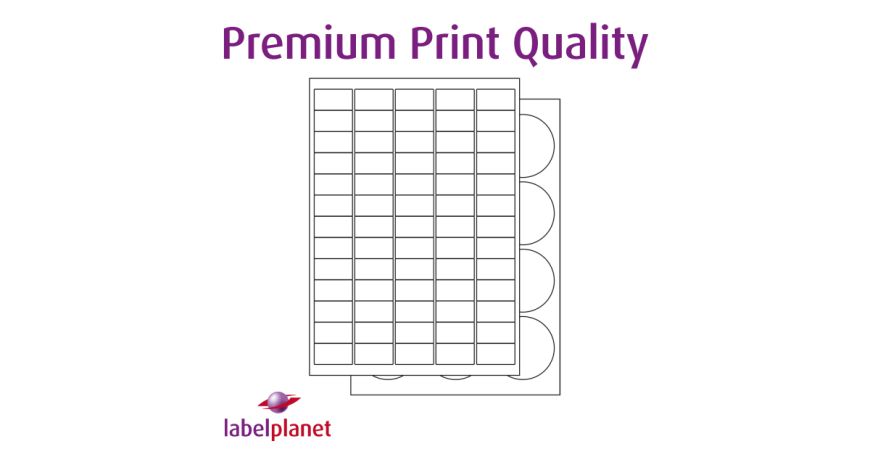 Our MPQ range of labels is made of high resolution matt white paper and a permanent adhesive.