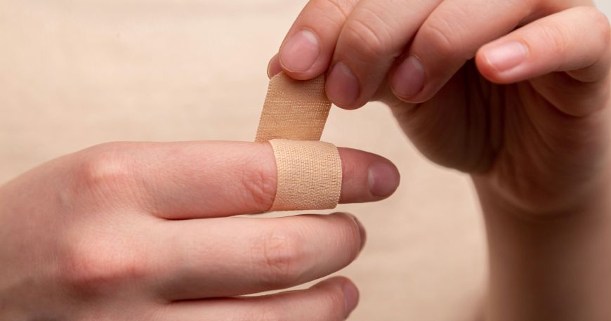 Plasters may use a zone coating of adhesive to allow air to reach the skin while a plaster is worn.