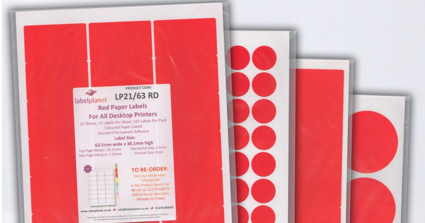 Four packs of our red labels; these labels are made with red paper.