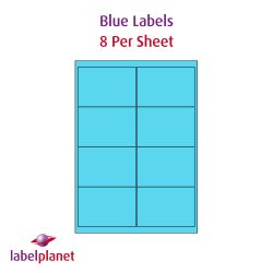 Blue Labels, 8 Per Sheet, 99.1 x 67.7mm