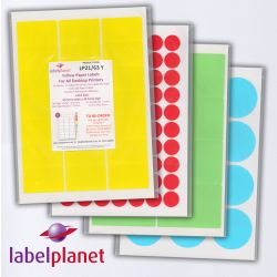 Coloured Paper Labels, 10 Per Sheet, 105 x 59.4mm, LP10/105 C