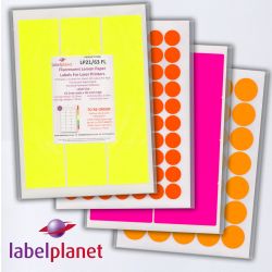 Coloured Paper Labels, 14 Per Sheet, 105 x 42.42mm, LP14/105 C