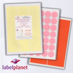 Coloured Paper Labels, 21 Per Sheet, 70 x 38.1mm, LP21/70S C