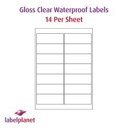 Gloss Transparent Labels, 14 Labels, 99.1 x 38.1mm, LP14/99 GTP