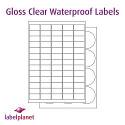 Gloss Transparent Labels, 21 Labels, 63.5 x 38.1mm, LP21/63 GTP