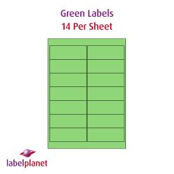 Green Labels, 14 Per Sheet, 99.1 x 38.1mm