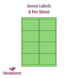 Green Labels, 8 Per Sheet, 99.1 x 67.7mm