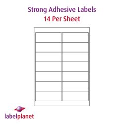 High Tack Labels. LP14/99 HT, 14 Per Sheet, 99.1 x 38.1mm.