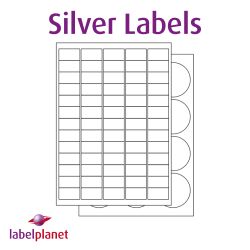 Laser Silver Paper Labels, 65 Labels, 38.1 x 21.2mm, LP65/38 LS