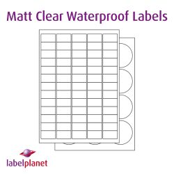 Matt Transparent Labels, 65 Per Sheet, 38.1 x 21.2mm, LP65/38 MTP