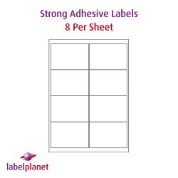 Matt White High Tack Labels For Inkjet/Laser Printers, 8 per sheet, 99.1 x 67.7mm, LP8/99 HT