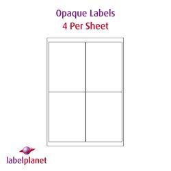 Matt White Opaque Labels For Inkjet/Laser Printers, 4 per sheet, 99.1 x 139mm, LP4/99 OPQ