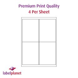 Matt White Premium Quality Labels For Inkjet/Laser Printers, 4 per sheet, 99.1 x 139mm, LP4/99 MPQ
