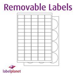 Matt White Removable Labels For Inkjet/Laser Printers, 65 per sheet, 38.1 x 21.2mm, LP65/38 REM