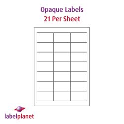 Opaque Labels, 21 Paper Labels, 63.5 x 38.1mm, LP21/63 OPQ