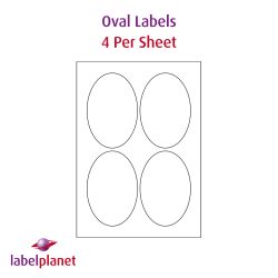 Oval Labels For Inkjet/Laser Printers, 4 per sheet, 90 x 135mm, LP4/90OV