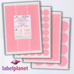 Oval Pink Labels, 4 Per Sheet, 90 x 135mm