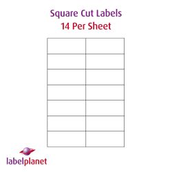 Paper Labels, 14 White Labels Per Sheet, 105 x 42.42mm, LP14/105