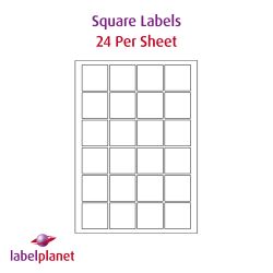 Paper Labels, 24 Square Labels Per Sheet, 45 x 45mm, LP24/45SQ