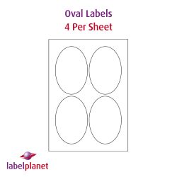 Paper Labels, 4 Oval Labels Per Sheet, 90 x 135mm, LP4/90OV