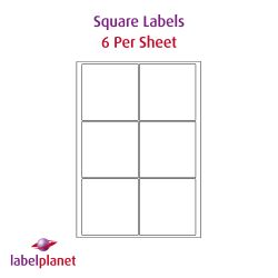 Paper Labels, 6 Square Labels Per Sheet, 95 x 95mm, LP6/95SQ