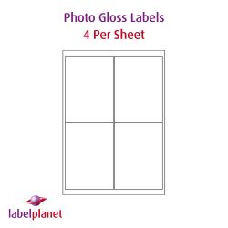 Photo Gloss Labels, 4 Per Sheet, 99.1 x 139mm, LP4/99 GWPQ