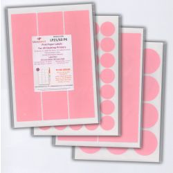 Pink Labels, 21 Per Sheet, 63.5 x 38.1mm