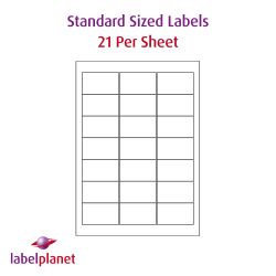 Rectangle Labels (Round Corners) For Inkjet/Laser Printers, 21 per sheet, 63.5 x 38.1mm, LP21/63