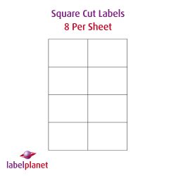 Rectangle Labels (Square Cut) For Inkjet/Laser Printers, 8 per sheet, 105 x 74.25mm, LP8/105