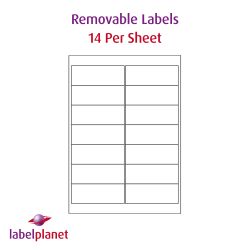 Removable Labels, 14 Per Sheet, 99.1 x 38.1mm, LP14/99 REM