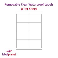 Removable Transparent Labels, 8 Labels, 99.1 x 67.7mm, LP8/99 GTR