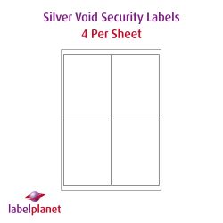 Security Void Labels, 4 Per Sheet, 99.1 x 139mm, LP4/99 SVP