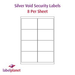 Security Void Labels, 8 Per Sheet, 99.1 x 67.7mm, LP8/99 SVP