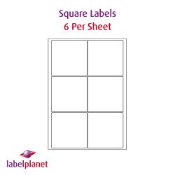 Square Labels For Inkjet/Laser Printers, 6 per sheet, 95 x 95mm, LP6/95SQ