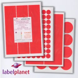 Square Red Labels, 35 Per Sheet, 37 x 37mm