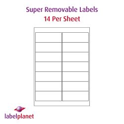 Super Removable Labels, 14 Labels, 99.1 x 38.1mm, LP14/99 GREM