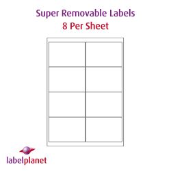 Super Removable Labels, 8 Labels, 99.1 x 67.7mm, LP8/99 GREM