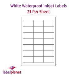 Waterproof Labels For Inkjet Printing. LP21/63 MWPP, 63.5 x 38.1mm