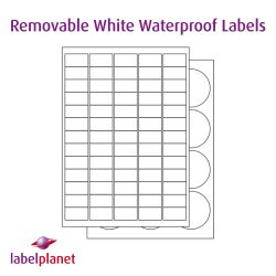 White Waterproof Removable Labels, 38.1 x 21.2mm, LP65/38 MWR