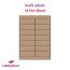 Brown Kraft Labels, 14 Per Sheet, 99.1 x 38.1mm, LP14/99 BRK