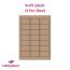 Brown Kraft Labels, 21 Per Sheet, 63.5 x 38.1mm, LP21/63 BRK