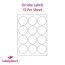 Circular Labels For Inkjet/Laser Printers, 12 per sheet, 63.5mm diameter, LP12/64R