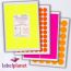 Coloured Paper Labels, 12 Per Sheet, 63.5 x 72mm, LP12/63 C