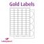 Gold Labels For Laser, 65 Per Sheet, 38.1 x 21.2mm, LP65/38 LG