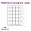 Laser Matt White Waterproof Labels, 38.1 x 21.2mm, LP65/38 MWP