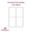 Matt White Premium Quality Labels For Inkjet/Laser Printers, 4 per sheet, 99.1 x 139mm, LP4/99 MPQ