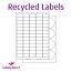 Matt White Recycled Labels For Inkjet/Laser Printers, 65 per sheet, 38.1 x 21.2mm, LP65/38 RCY