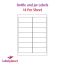 Matt White Wash Off Labels For Inkjet/Laser Printers, 14 per sheet, 99.1 x 38.1mm, LP14/99 WW