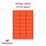 Orange Labels, 21 Per Sheet, 63.5 x 38.1mm